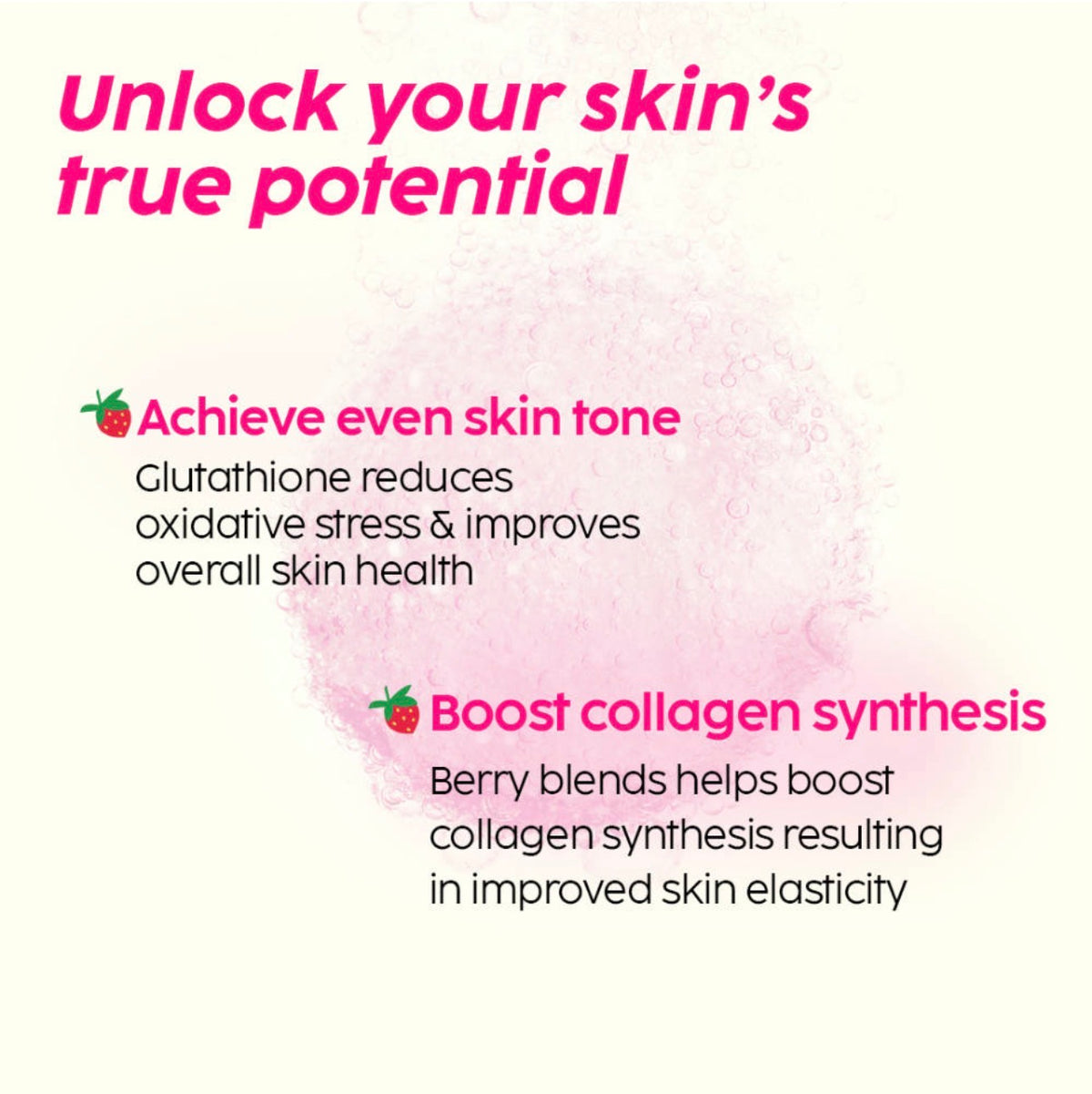 Plix Glowy Skin Bubbly Effervescent Tablets – Strawberry Flavour (15 Tablets)