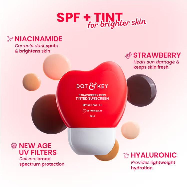 Dot &amp; Key Strawberry Dew Tinted Sunscreen SPF 50+ PA++++ | 50 ml