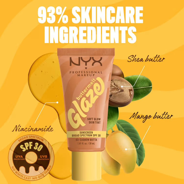 NYX Professional Makeup Buttermelt Glaze Soft Glow Skin Tint + SPF 30 (30ml)