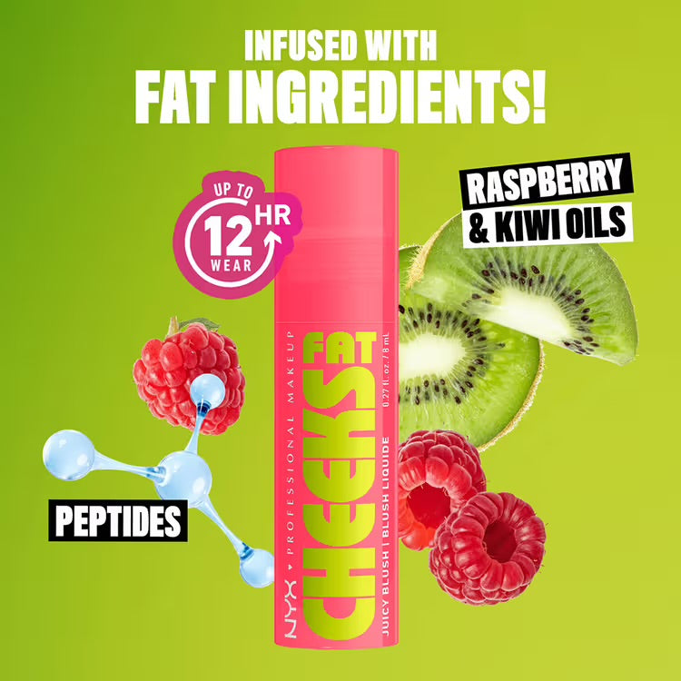 NYX Professional Makeup Fat Cheeks Juicy Liquid Blush - Guava Gush 03 (8ml)